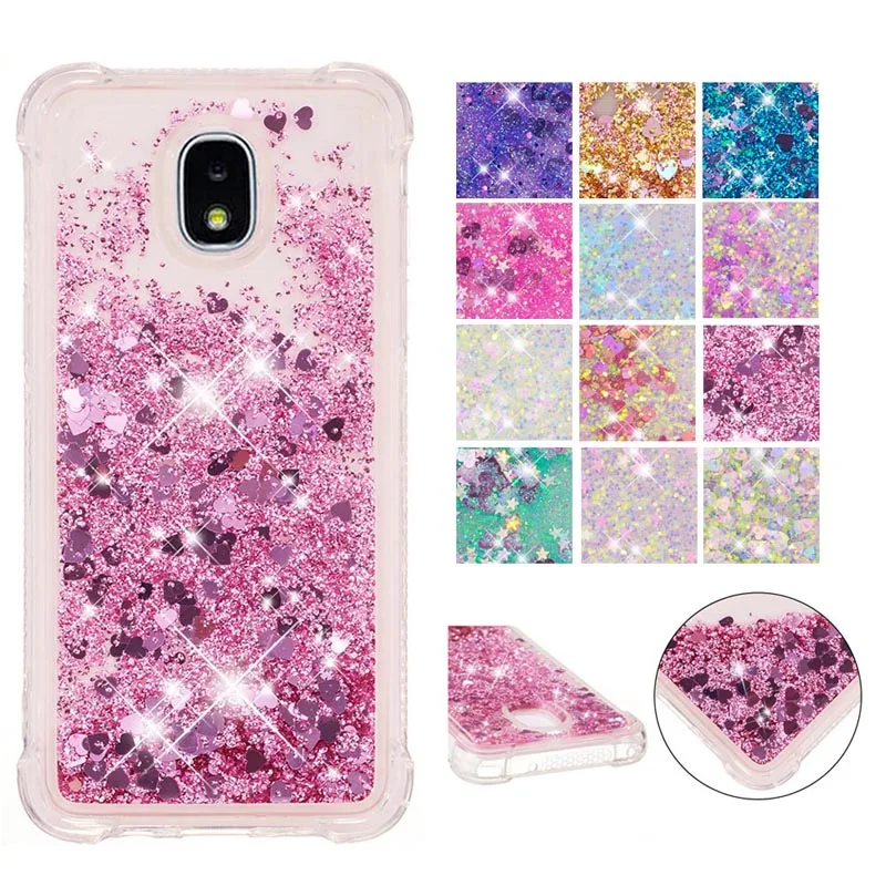 

Fashion Anti-knock Glitter Quicksand Case Phone Soft Silicone Cover Shell Coque Fundas for Samsung Galaxy J3 J7 US J4 J6 2018 EU