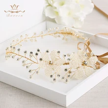 Wedding Handmade Silver Hairbands Brides Korean Soft Pearls Tiara Head wear Crystal Hair Jewelry