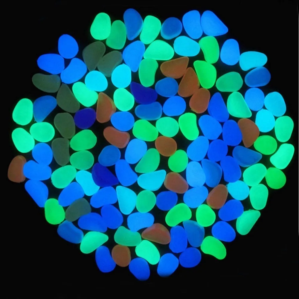 

50Pcs Garden Glow Stone Glow In The Dark Garden Pebbles Stones Rocks For Garden Path Patio Lawn Luminous Stones Garden Decor