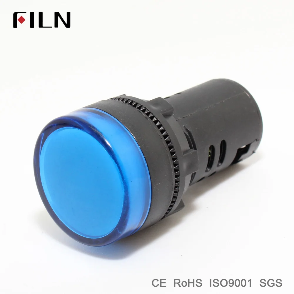 

FILN 22mm plastic signal lamp indicator light red yellow blue green white 12v 24v 110v led lamp