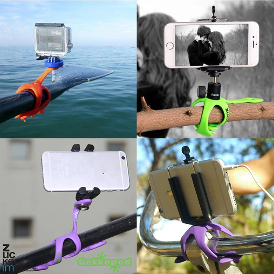  Mini Flexible Tripod Outdoor Gecko Spider Stand Hoders Bluetooth Remote Control Clip for Phone Gopr