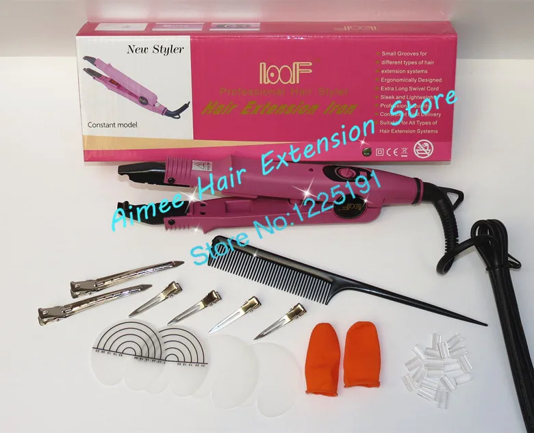 Free shipping Pink Loof Hair Extension Fusion Iron L 611 Control Hair