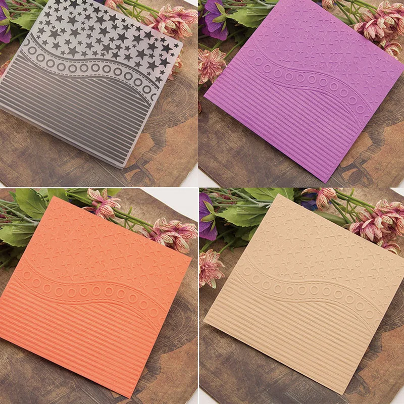 

15*15cm Star Wave Stitch Line Embossing folders for card making plastic scrapbooking Paper craft supplies Folder Stamps New 2019