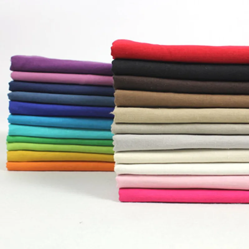 3Meter/Lot 140CM Thin Summer Hemp Cotton Polyester Solid Color Fabric