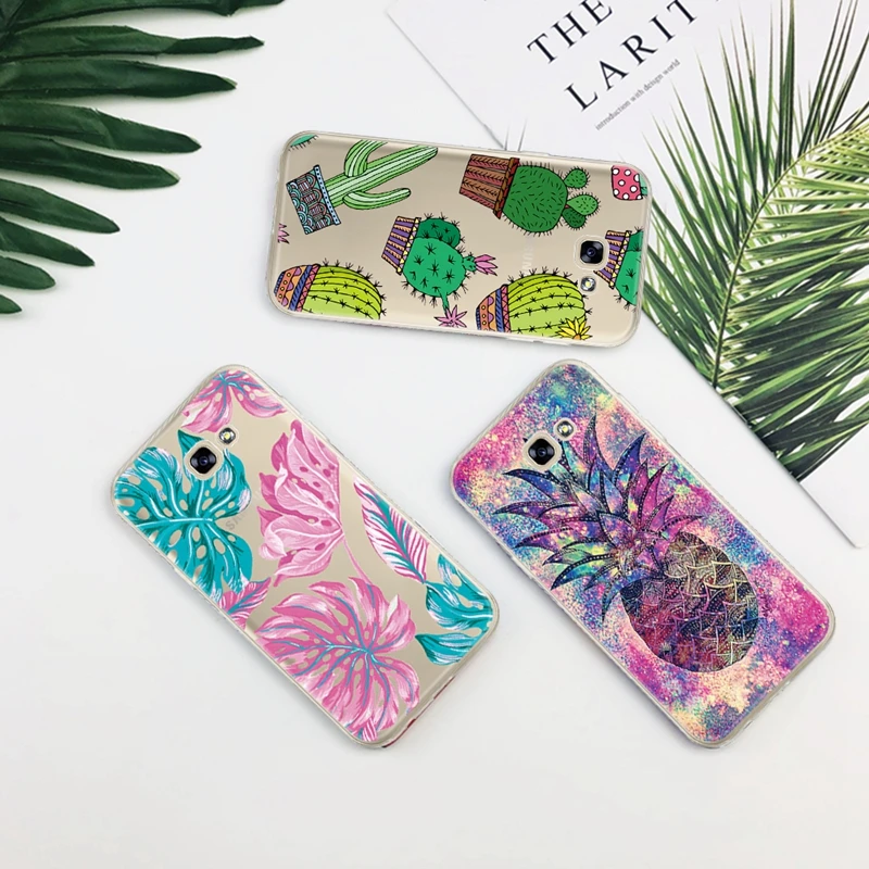 

Plant Cartoon Pattern Phone Cases For Samsung Galaxy A50 A70 A8 Plus 2018 A50 A20 A30 A70 A60 A40 A20e Soft Clear TPU Back Cover