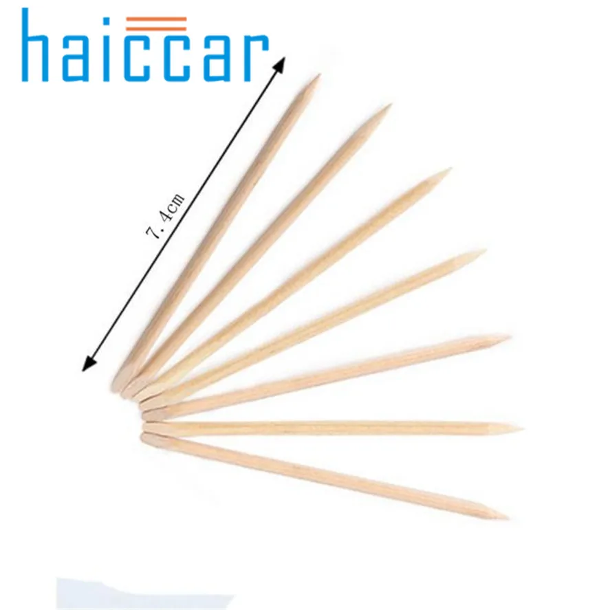 HAICAR 100 шт. палочка для дизайна ногтей из оранжевого дерева для дизайна ногтей, толкатель для удаления кутикулы, инструмент для педикюра и маникюра