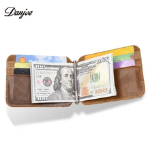 DANJUE из натуральной кожи Бизнес Для мужчин зажим для денег кошелек модные короткие ID кредитных карт мешок Rfid Блокировка Коускин доллар кошелек