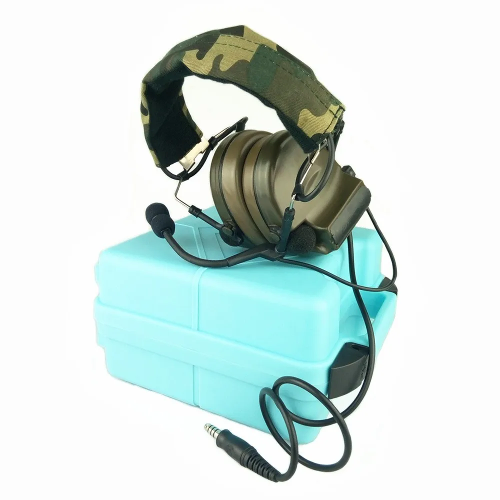 Fone de Ouvido Fone para Airsoft Tático Comtac Estilo Redução Ruído Rádio Militar od Z041 z 2 2 Fones de Ouvido tático & Acessórios