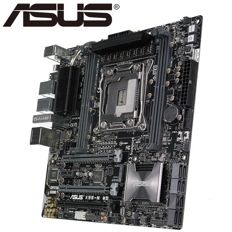 Настольная Материнская плата Asus X99 M WS Socket LGA 2011 V3 i7 X DDR4 128G ATX UEFI BIOS оригинальная б/у
