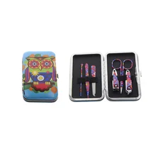 6 шт./компл. с цветочным принтом профессиональная Сова маникюр педикюр набор для ухода за ногтями Набор инструментов для женщин девочек детский подарок