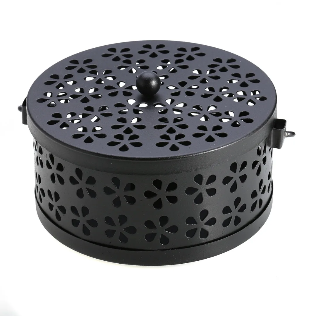 Mayitr Black Metal Insect Mosquito Coil Holder Burner Repellant Storage