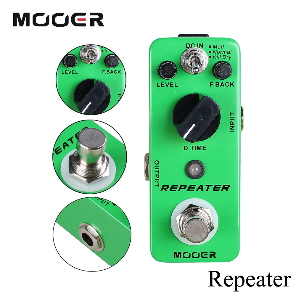 

Mooer Repeater Full Metal Shell Guitarra Digital Delay Effect Pedal With Mod/Normal/Kill Dry 3 Working Modes