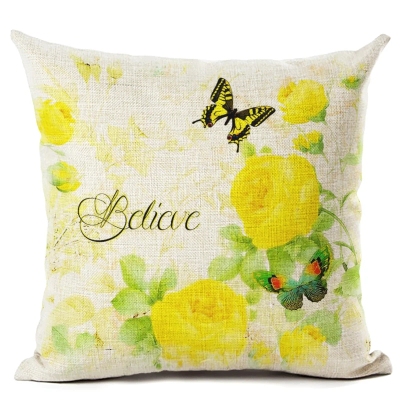 Новое поступление Ретро Цветы и подушка с изображением бабочек декоративная