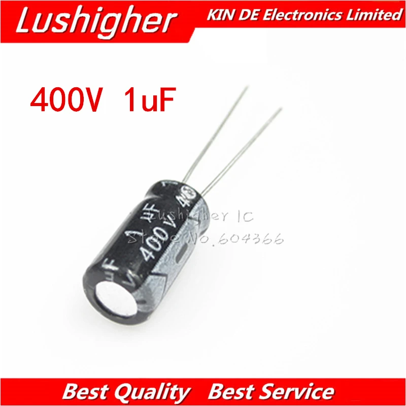 

50PCS 400V1UF 6*11mm 1UF 400V 6x11 mm Aluminum Electrolytic Capacitor DIP