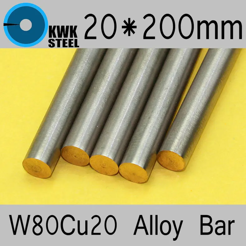 Liga de Cobre do Tungstênio Material de Embalagem Spot Welding Eletrodo Certificado Iso Frete Grátis 20*200mm Bar W80cu20 W80