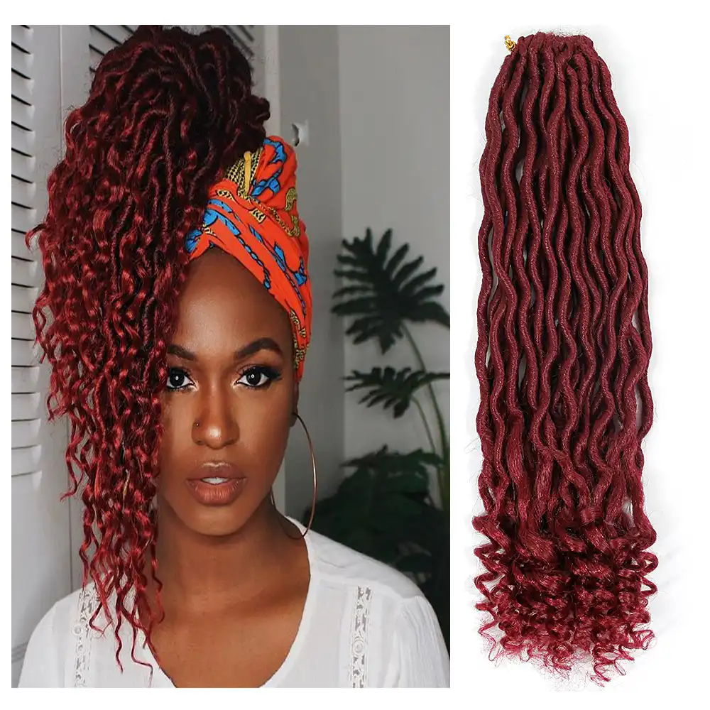 Yxcherishair Goddess Faux Locs Crochet Hair Braids 18 Inch Soft Long Synthetic Kanekalon Fiber