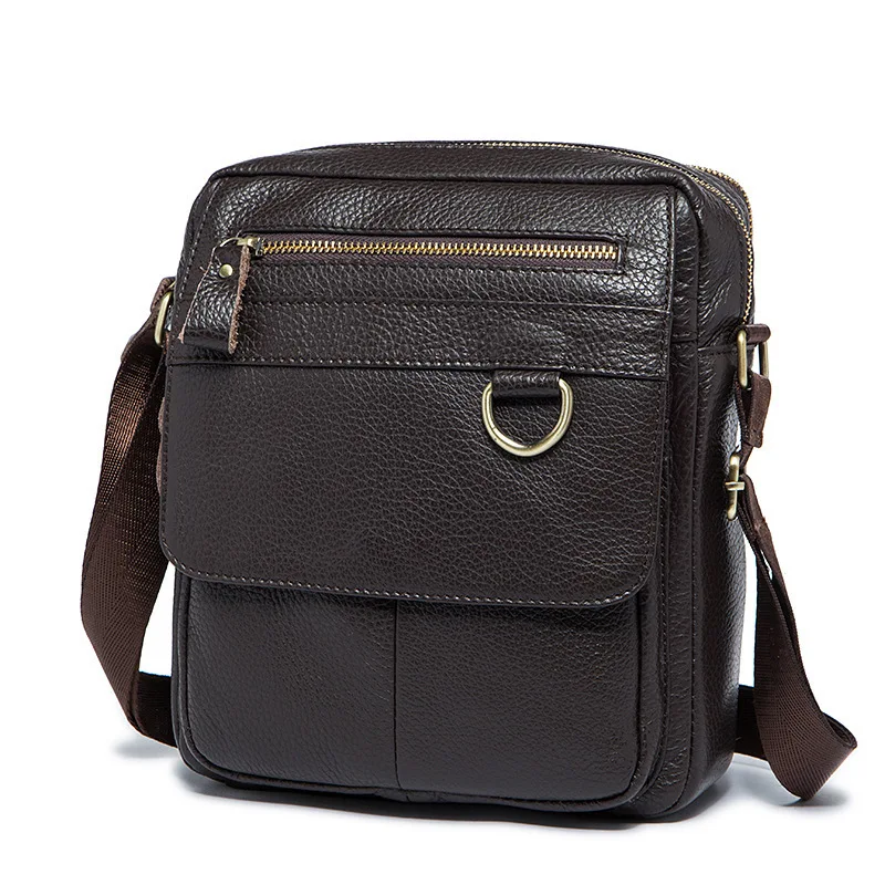 

Retro Pure Color Men's Slant Bag, Vertical Head Cowhide Men's Single Shoulder Bag, Genuine Leather Men's Bag