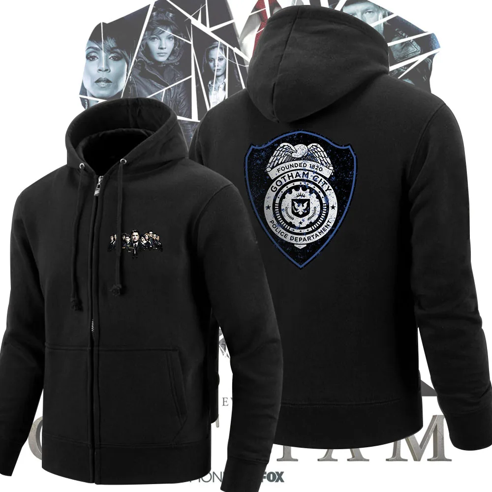 Giancomics Америка ТВ Gotham Crewnecks Толстовка свитер костюм верхняя одежда Теплый черный с