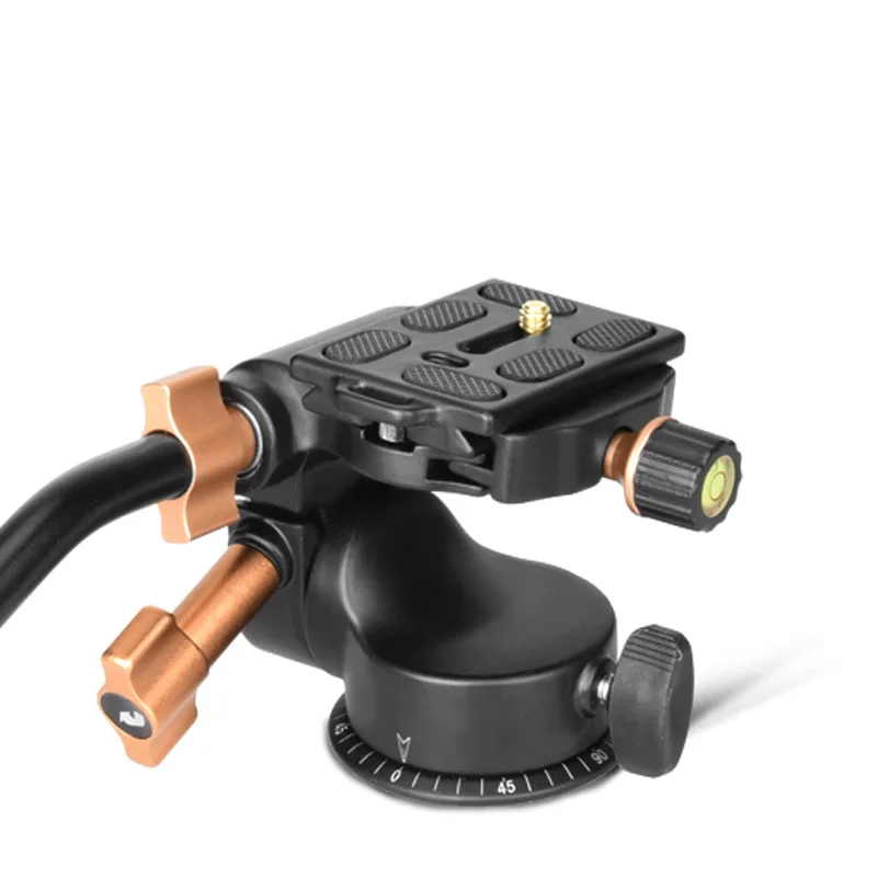 SOONPH Q08S Aluminum 3-Way Fluid Head Rocker Arm Video Tripod Ball Head for Canon Nikon Sony Fujifilm DSLR Camera Tripod Monopod