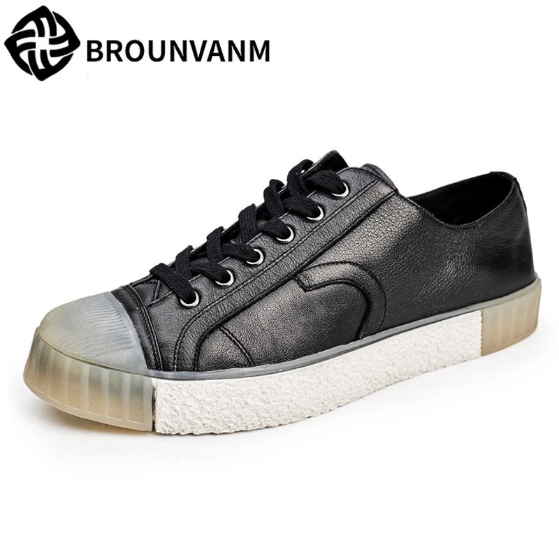 

men's shoes spring autumn summer British retro all-match cowhide breathable sneaker boots men casual Genuine Leather shoes