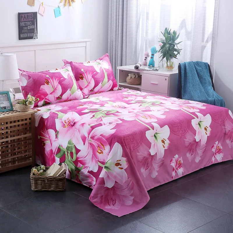 3D Bedding Sheet Pillow Case Cover Set Flower Rose Lily Peacock Animal For Single Double Twin King Bed Home Textile Hot Sale