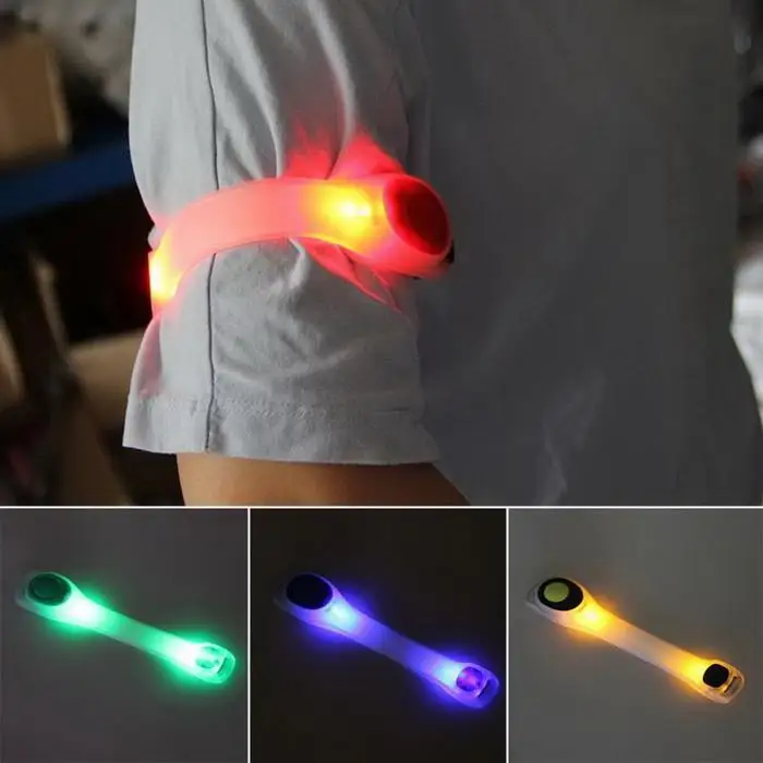 Outdoor Steady Flashing LED Luminous Glare Glow Light Armbands Warning Arm Belt Strap Sport Jogging Running Cycling Safety Bands