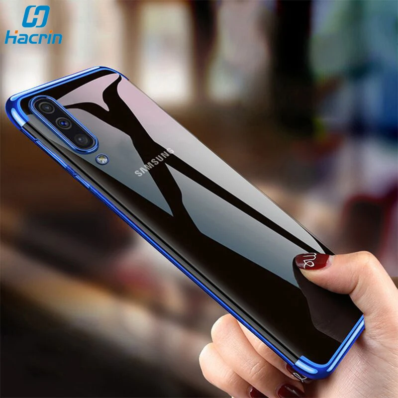 Hacrin Case For Samsung Galaxy A50 Case Soft Transparent Silicone Plating For Samsung A50 Cover For