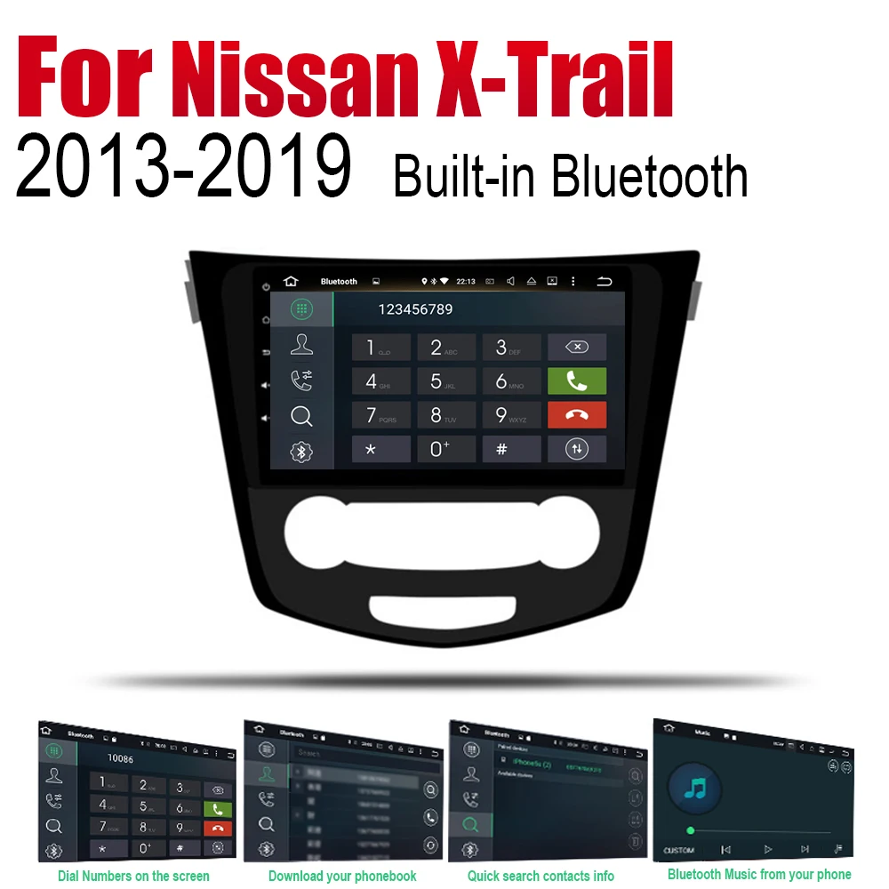 Автомобильный плеер с GPS навигацией для Nissan X Trail 2013 2014 2015 2016 2017 2018 2019 Android