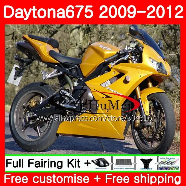 Инъекции для Triumph Daytona 675 09 10 11 12 Боди gkiss золото 88SH4 Daytona675 09-12 Daytona 675 2009 2010 2011 2012 обтекатели
