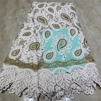 

2019 New Design African cord lace with stones!wholesale price French lace fabric!High quality guipure lace fabric for party WY5