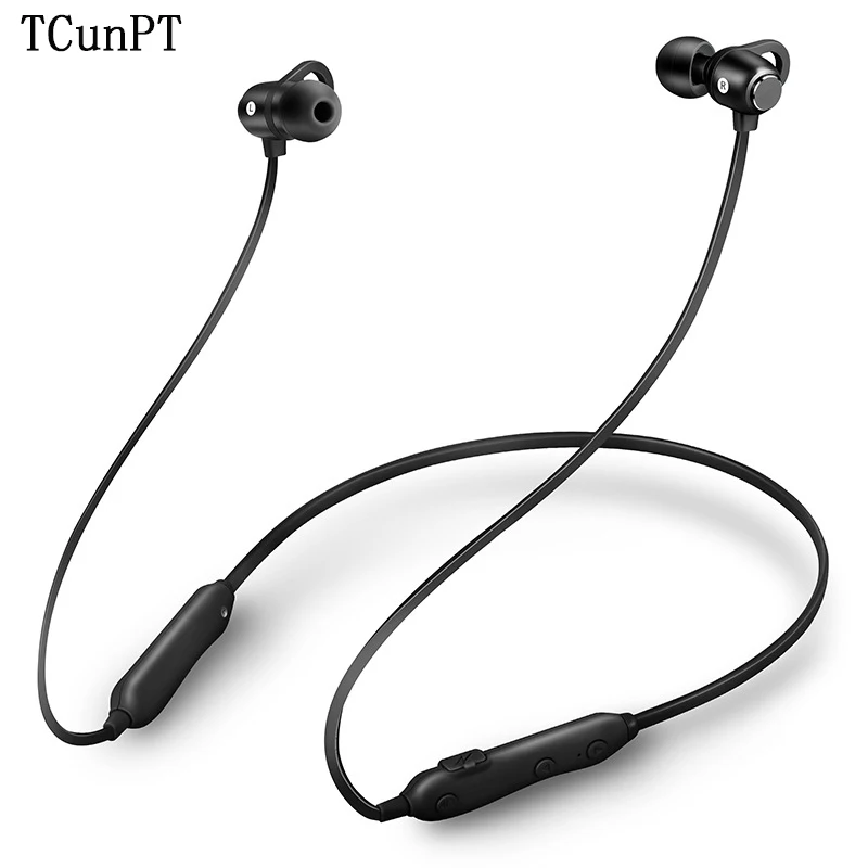 TCunPT Bluetooth наушники беспроводные IPX5 водонепроницаемые спортивные стерео бас