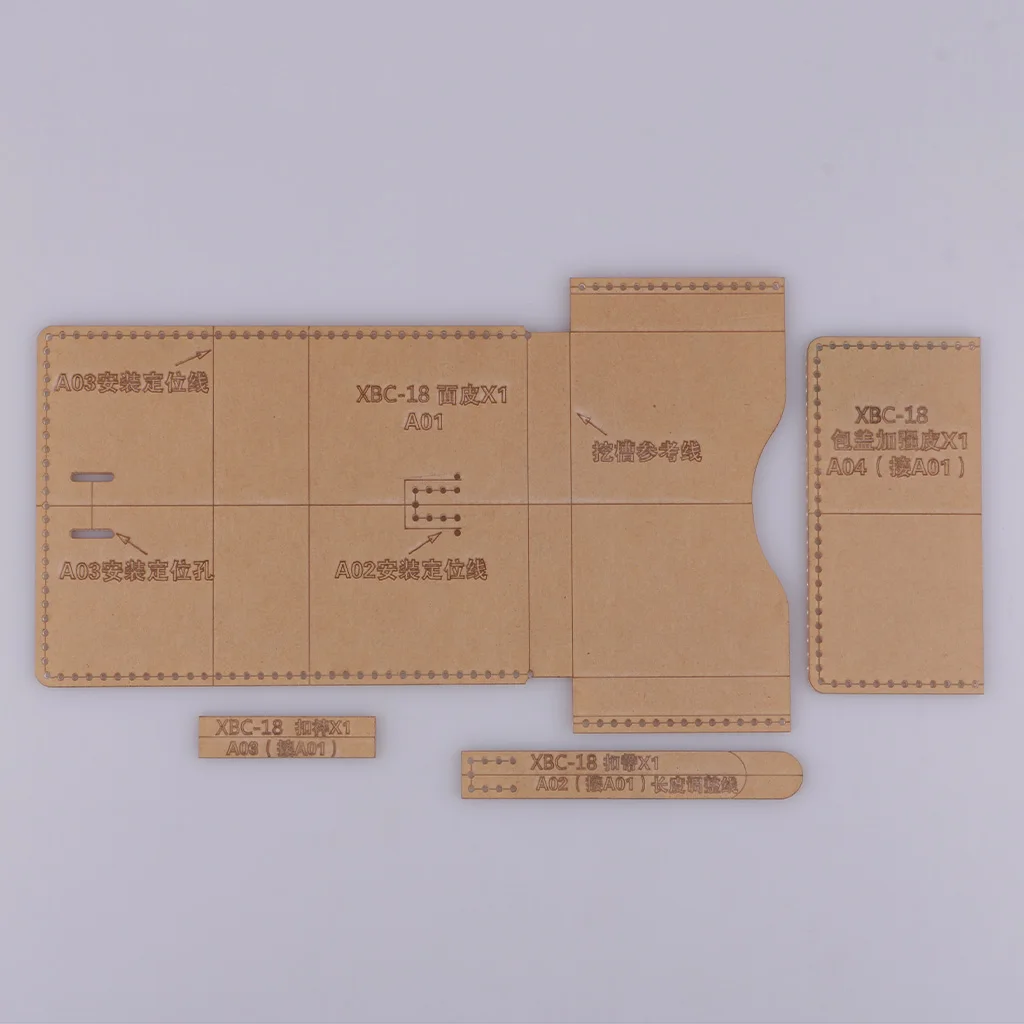 4 Pieces Acrylic Template Pattern Stencil Leather Mini Coin Bag Card Holder Clear