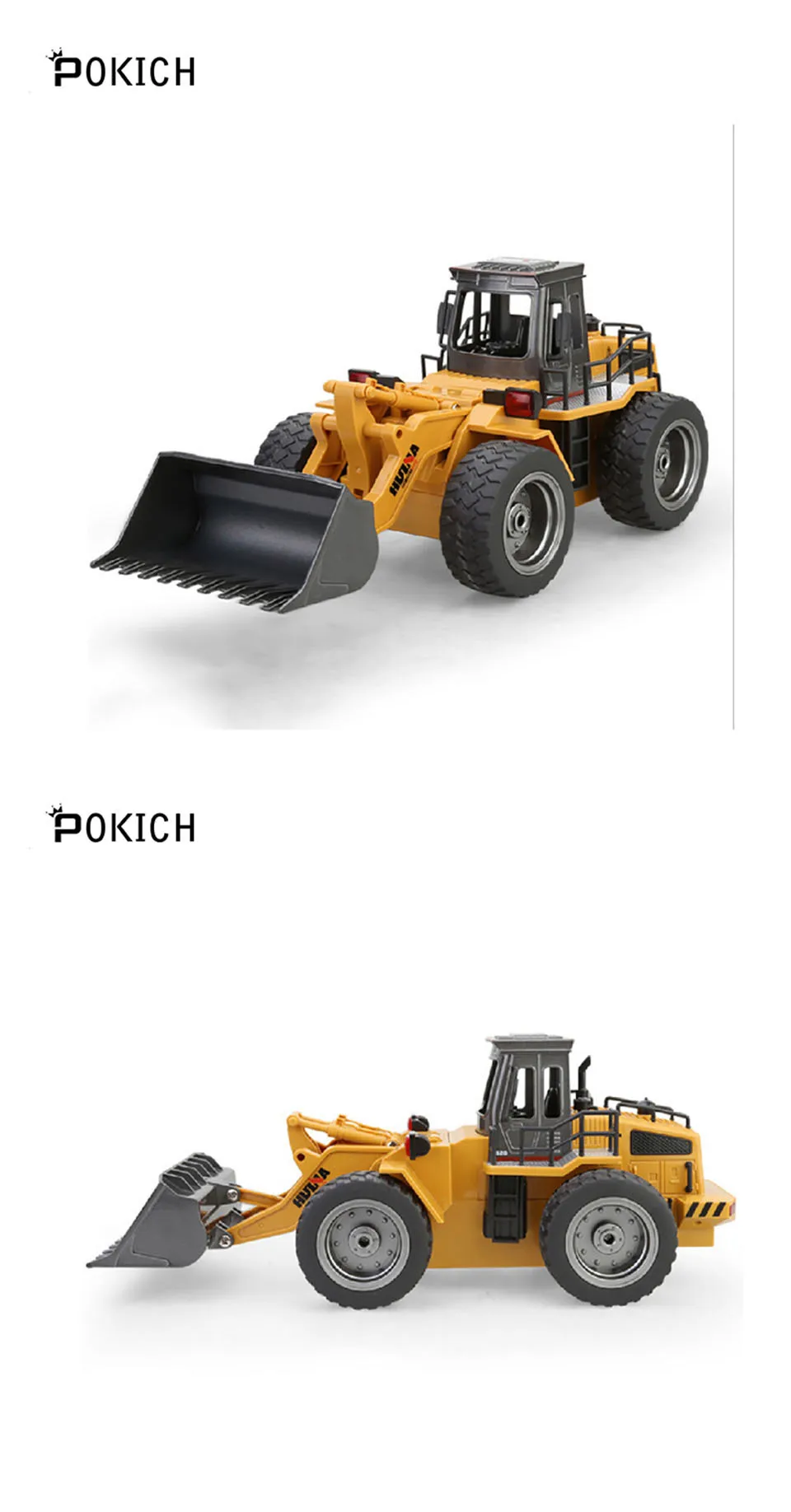 Pokich RC 1:18 колесный фронтальный погрузчик бульдозер с дистанционным управлением Грузовик 6 каналов 2,4 г сплав автомобиль трактор игрушка с подсветкой