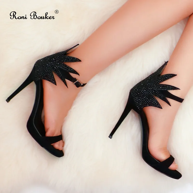 

Roni Bouker Latest Fashion Style Women Soft Suede Leather Sandals Woman Strap High Heels Lady Dress Wedding Shoes Dropshipping