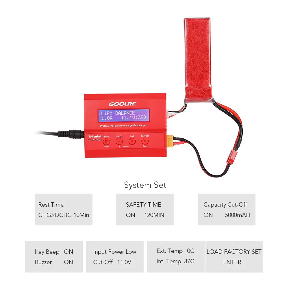 GoolRC G6 Мини Профессиональный аккумулятор баланс зарядное устройство Dis зарядное устройство для RC вертолет беспилотный самолет LiHV LiPo LiIon LiFe NiCd NiMH