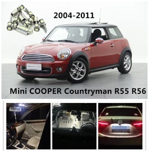 CIRCOLARE 10 pcs FREE error Bianco Automobile HA CONDOTTO Canbus Lampadine Interni Cornici e articoli da esposizione Kit Per MINI COOPER COUNTRYMAN 2004-2011 targa