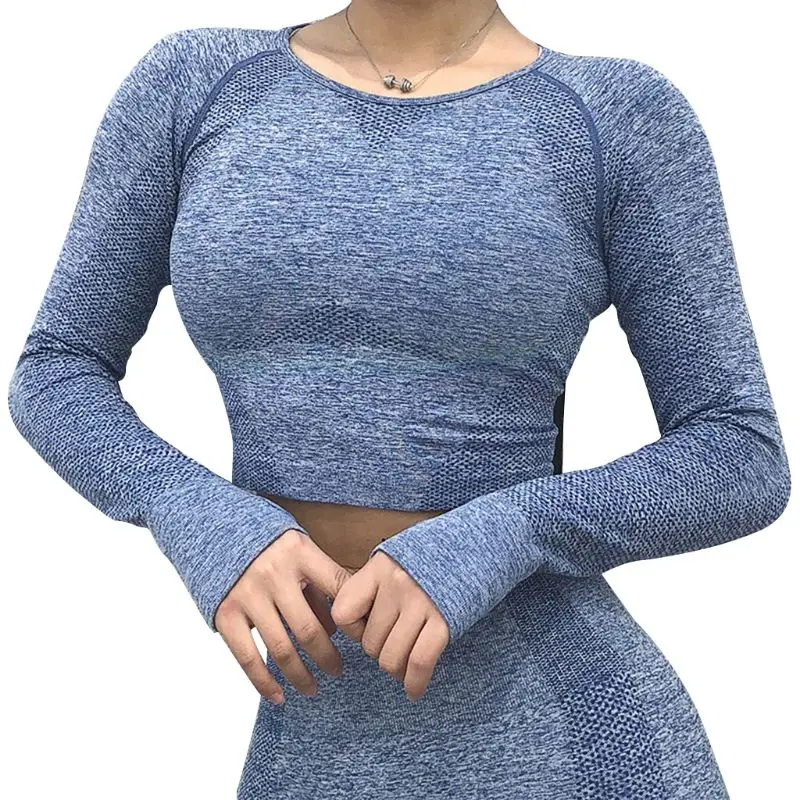 Only the Tops Женский комплект из 2 предметов, бесшовные костюмы для фитнеса, укороченные топы, леггинсы, штаны, летняя мода для леди, тренировочный костюм, спортивный костюм для спортзала - Цвет: Only the Tops