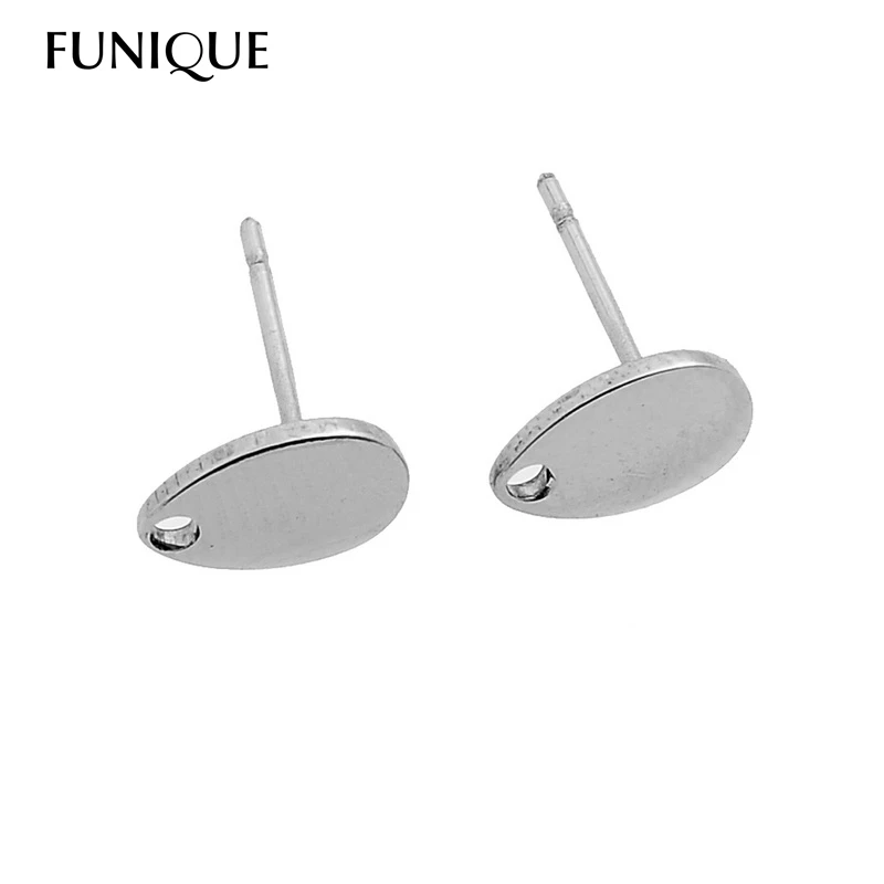 

FUNIQUE New 2019 10PCs Stainless Steel Stud Earring Studs Water Drop W/ Stoppers