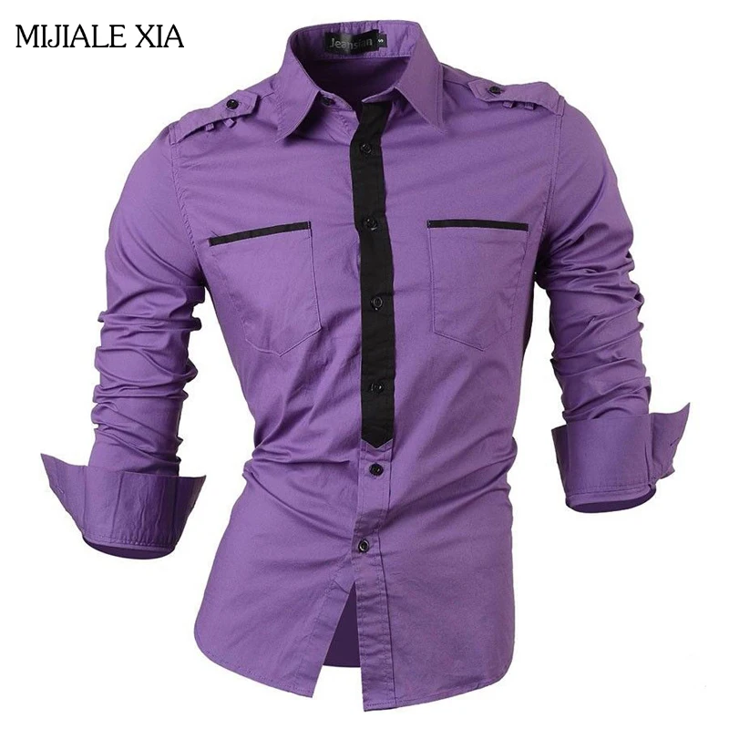 2017 New Casual Shirts Long-Sleeved Men Shirt Business Casual Slim Fit Male Shirt Clothes chemise homme Size M-2XX Free Shipping