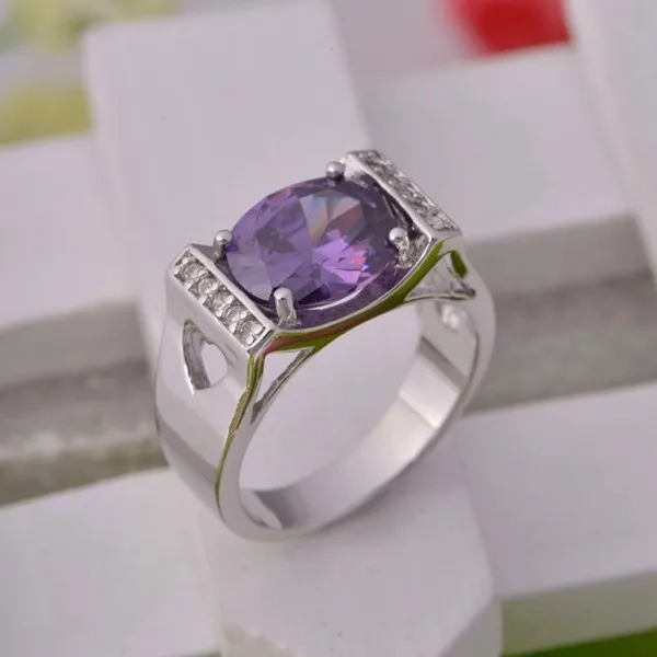 Uloveido серебряный цвет кольцо для женщин синий фиолетовый камень кристалл женские кольца мода обручальные кольца ювелирные изделия подарок j122 кольца для женщин бижутерия женское