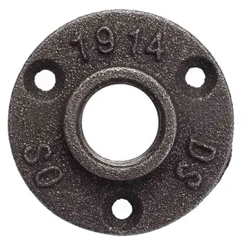 

3/4inch Malleable Iron Pipe Floor Flange Threaded Fitting, Black- Pack of 10