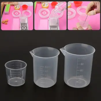 

3Pcs DIY Epoxy Resin Plastic Measuring Cups Set 30 50 100ML For Jewelry Making