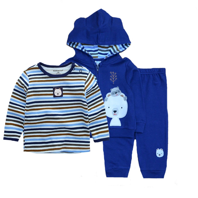 

Children Kids Boys Clothing 2019 New Autumn Winter Coat Suits Fall Cotton Baby Boys Coat+Pant+T-shirt 3Pcs Clothes set
