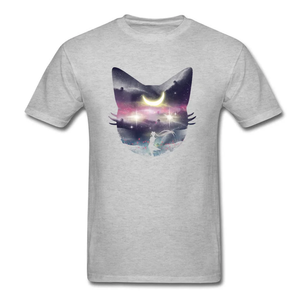 Moon Chaser Tops Tees Graphic Crewneck Birthday Short Sleeve Pure Cotton Men T Shirt Printed On Tees Free Shipping Moon Chaser grey