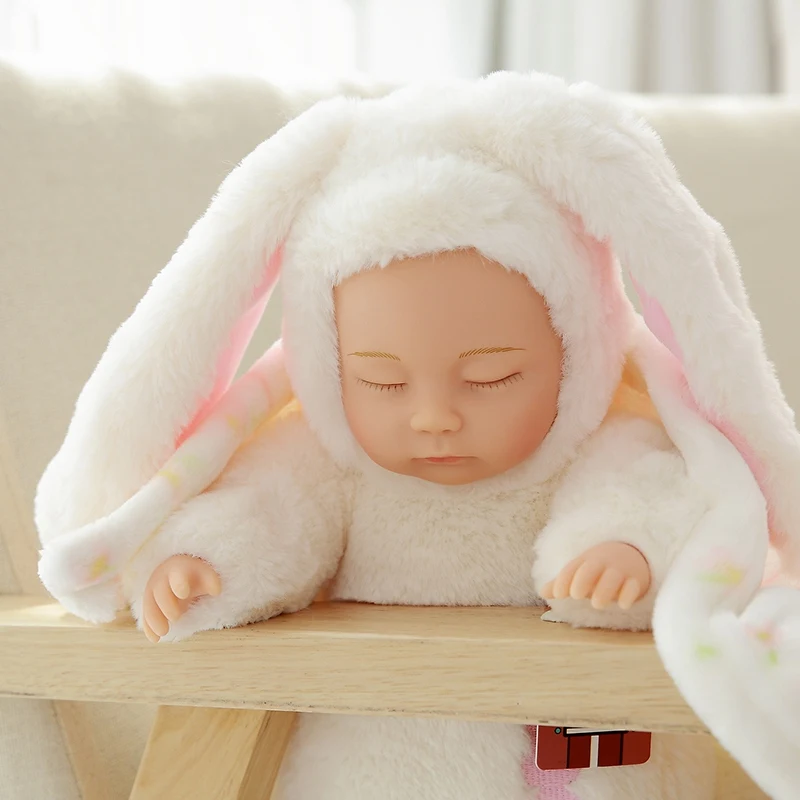 25 см силиконовая кукла reborn baby doll 17 дюймов спящие Младенцы reborn closplay кролик розовый белый Рождественский подарок для детей