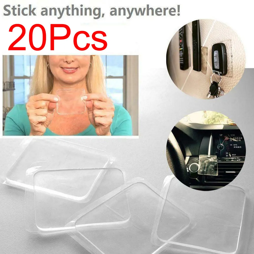 

20 PCS Car Super Sticky Gripping Pad for Phone GPS cards Clear Anti Slip Pads Super Easy Gripping Pad Car Accessorie