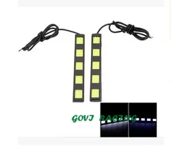 Одна пара удара 5 LED DRL автомобильного прикуривателя Габаритные огни под интерьер автомобиля фонари светодиодные фары работы автомобилей