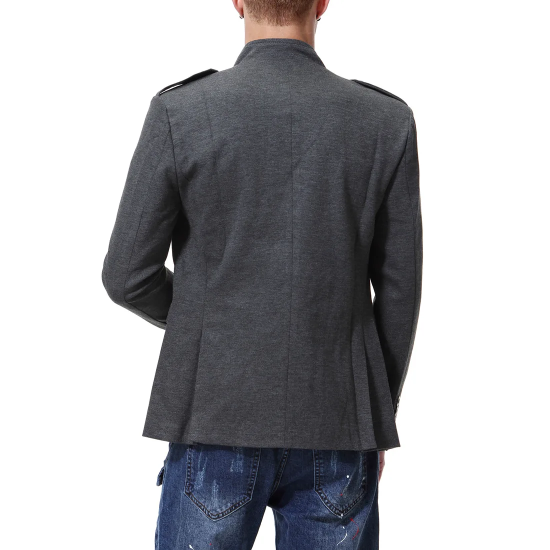 Модный деловой блейзер в китайском стиле для мужчин, повседневная мужская одежда с воротником-стойкой, приталенная мужская куртка дропшиппинг, размер S-2XL