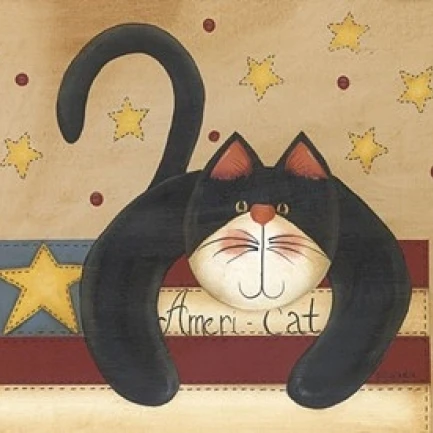 Ameri-Cat Poster Print by Fiddlestix (14 x 11)