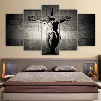 

5 Piece Wall Art Picture Gift Jesus Statue Home Decoration Canvas Print Painting Beautiful For Living Room Printed Movie Poster